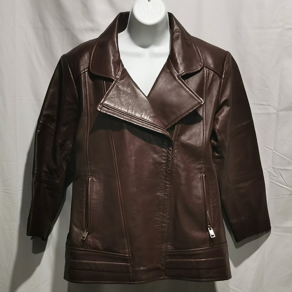 Mahogany Lambskin Moto Jacket Size XL NWOT #148